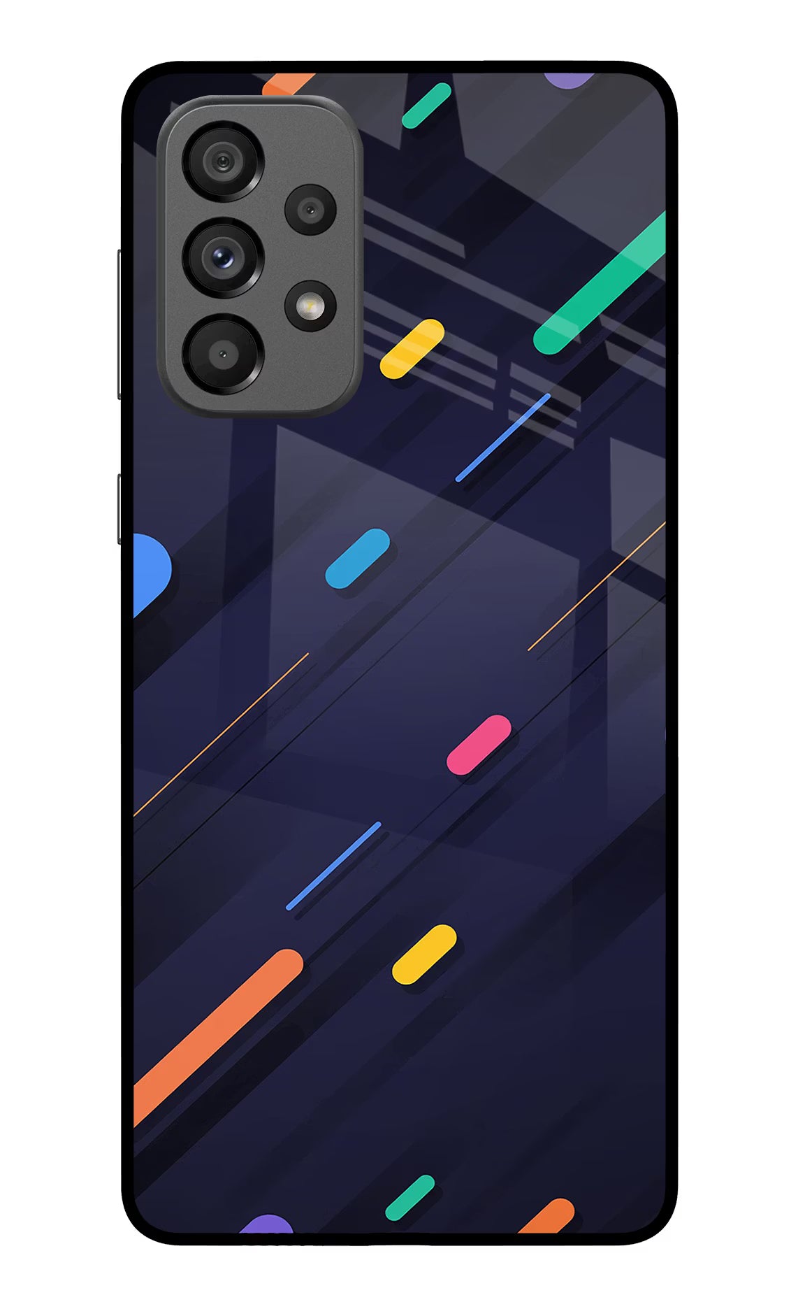 Abstract Design Samsung A73 5G Glass Case Back Cover by Casekaro