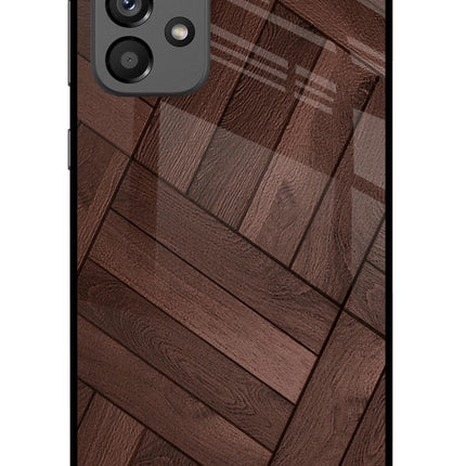 Wooden Texture Design Samsung A73 5G Glass Case Back Cover by Casekaro