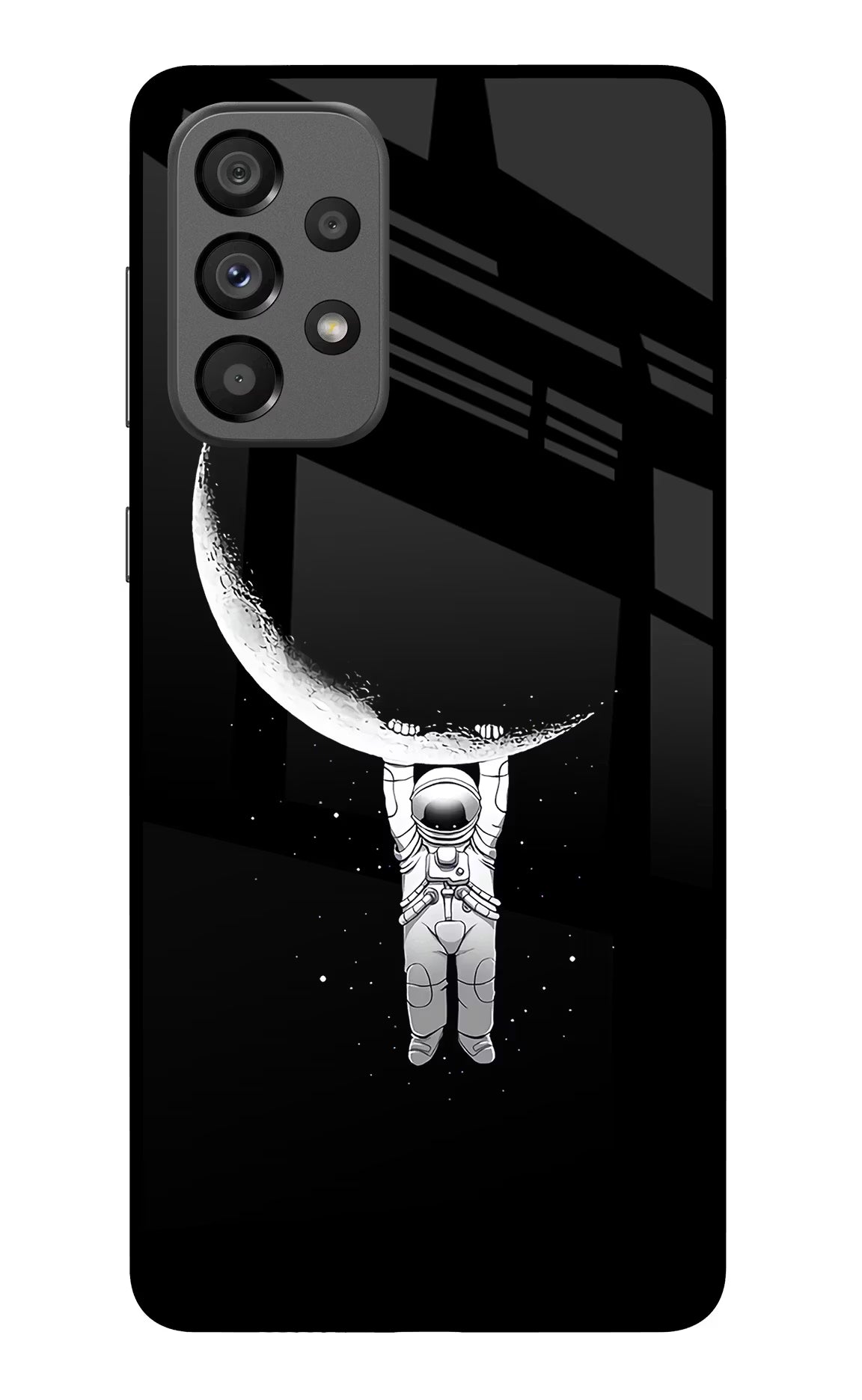 Moon Space Samsung A73 5G Glass Case Back Cover by Casekaro