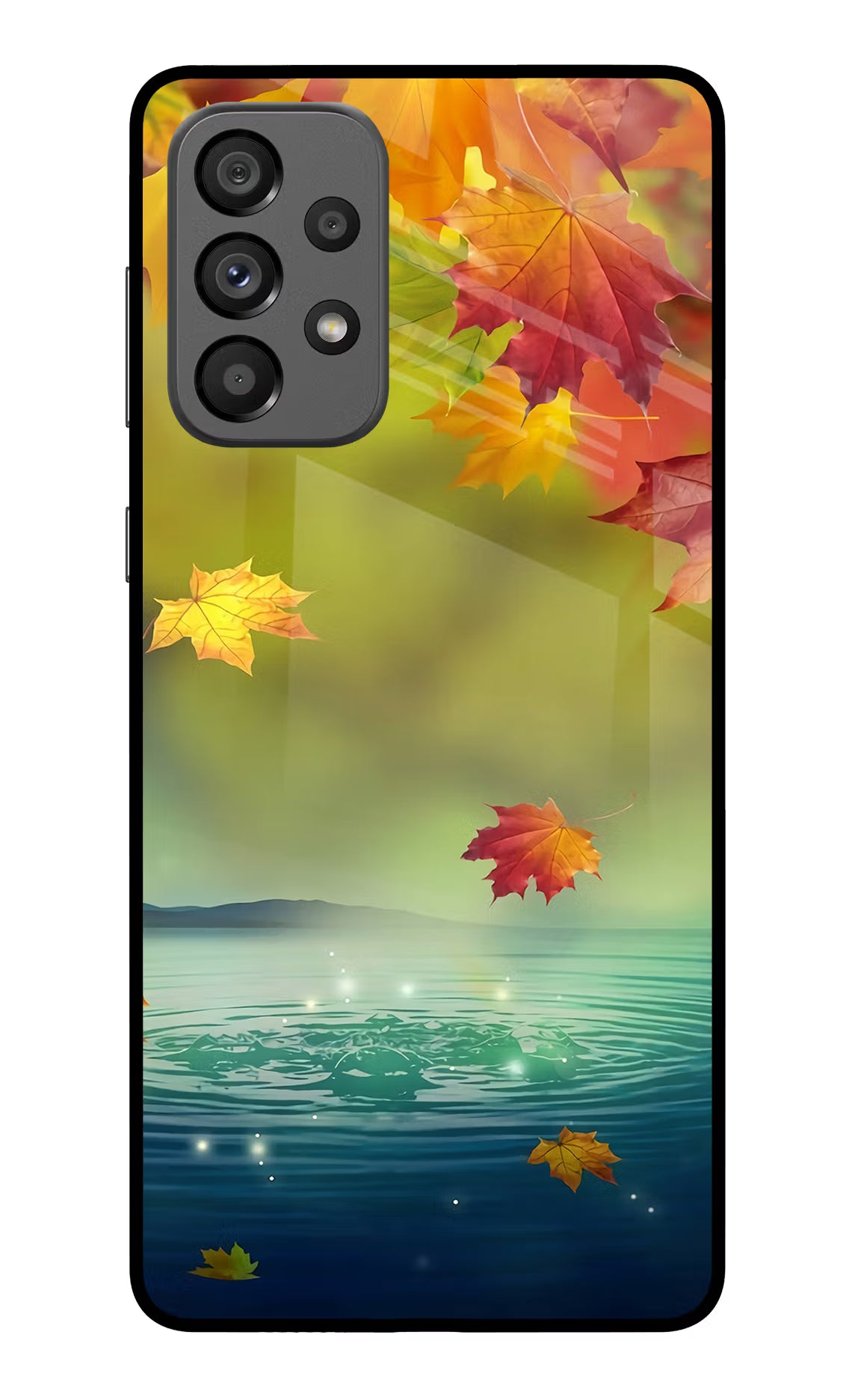 Flowers Samsung A73 5G Glass Case Back Cover by Casekaro