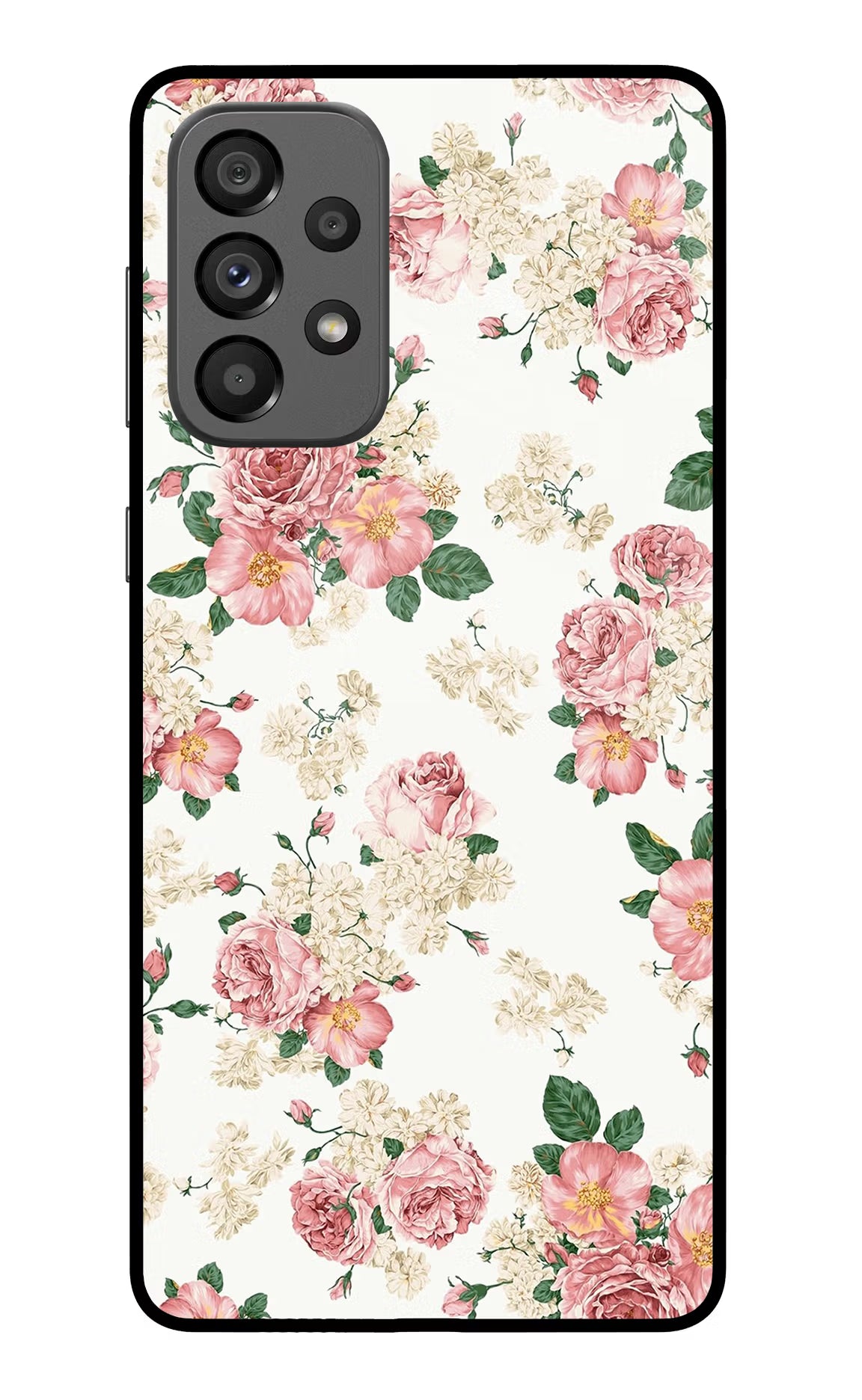 Flowers Samsung A73 5G Glass Case Back Cover by Casekaro