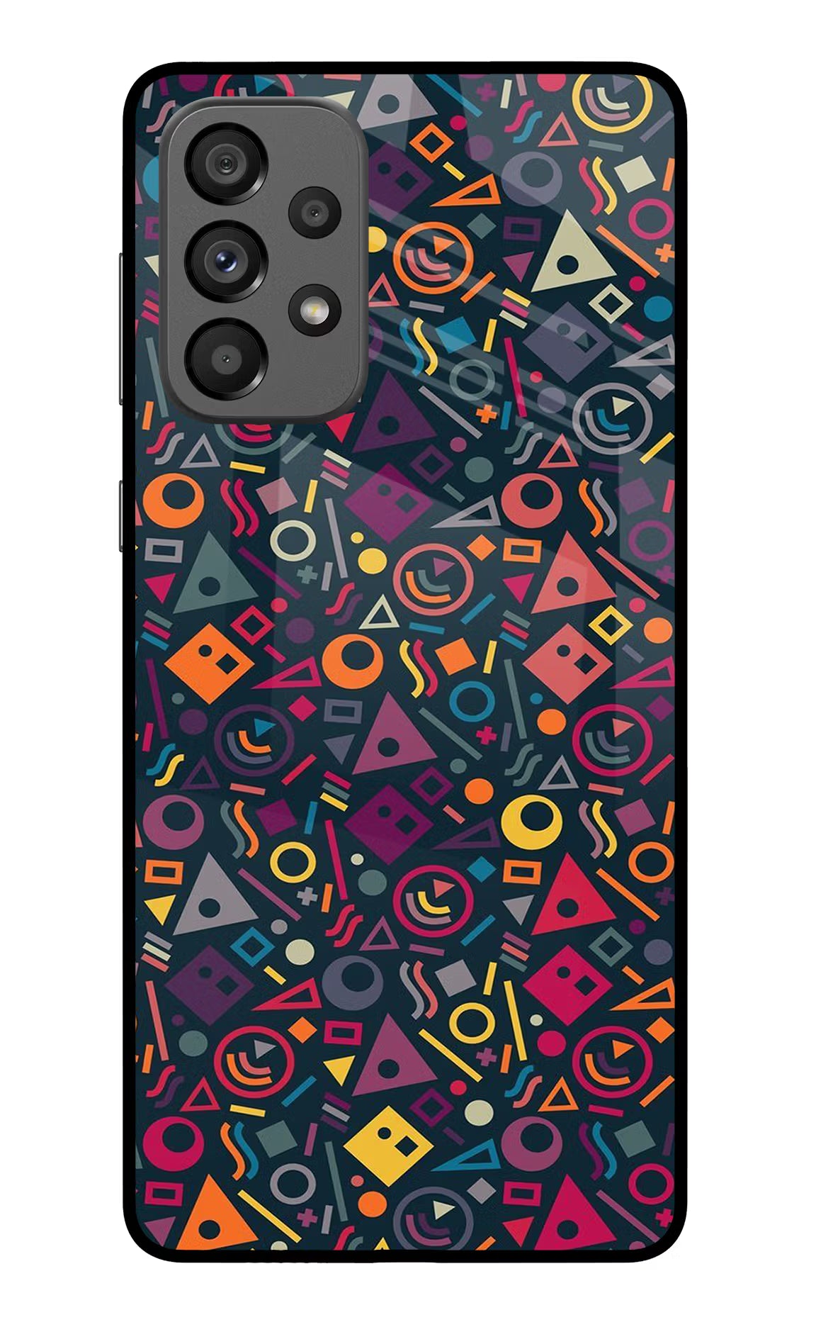 Geometric Abstract Samsung A73 5G Glass Case Back Cover by Casekaro