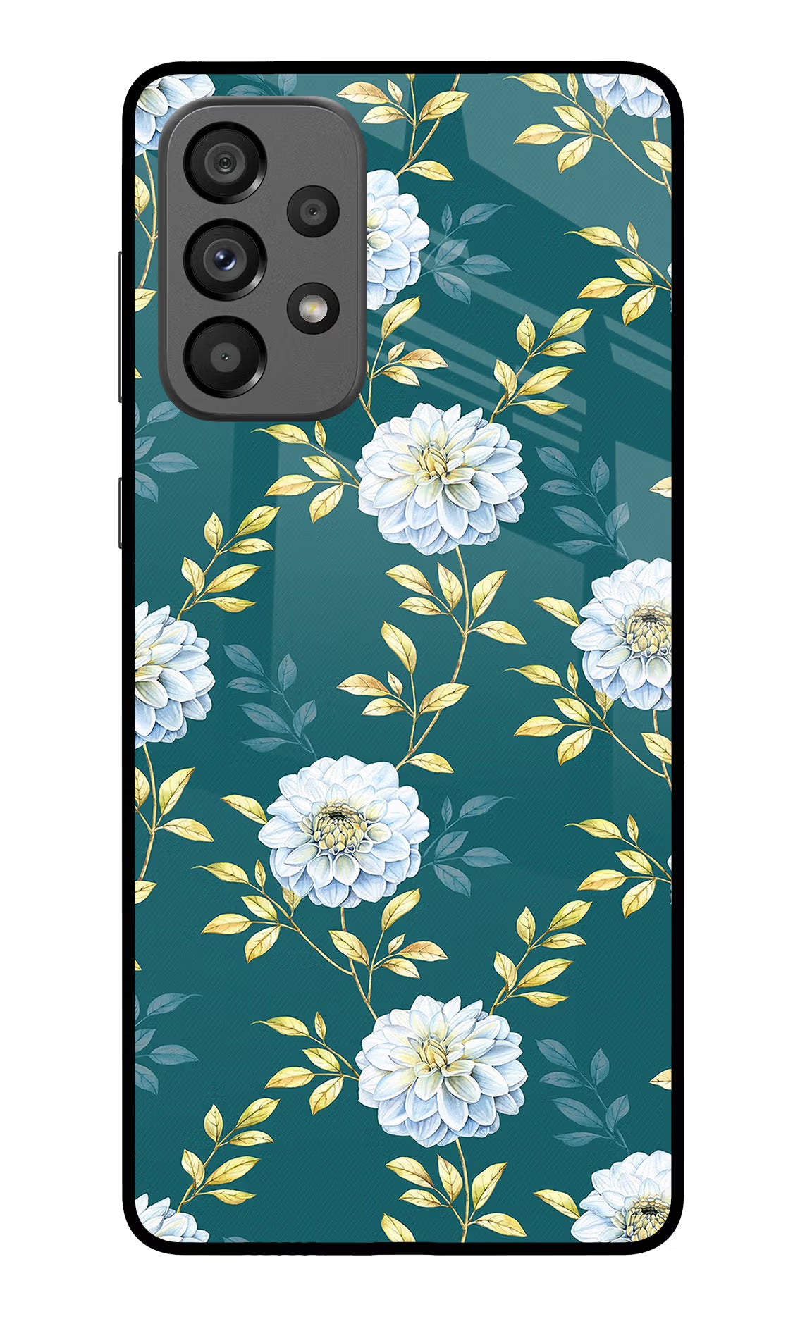 Flowers Samsung A73 5G Glass Case Back Cover by Casekaro