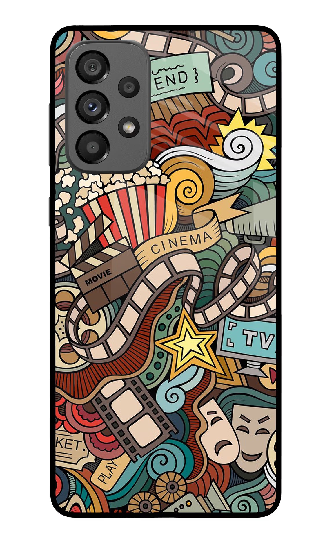 Cinema Abstract Samsung A73 5G Glass Case Back Cover by Casekaro