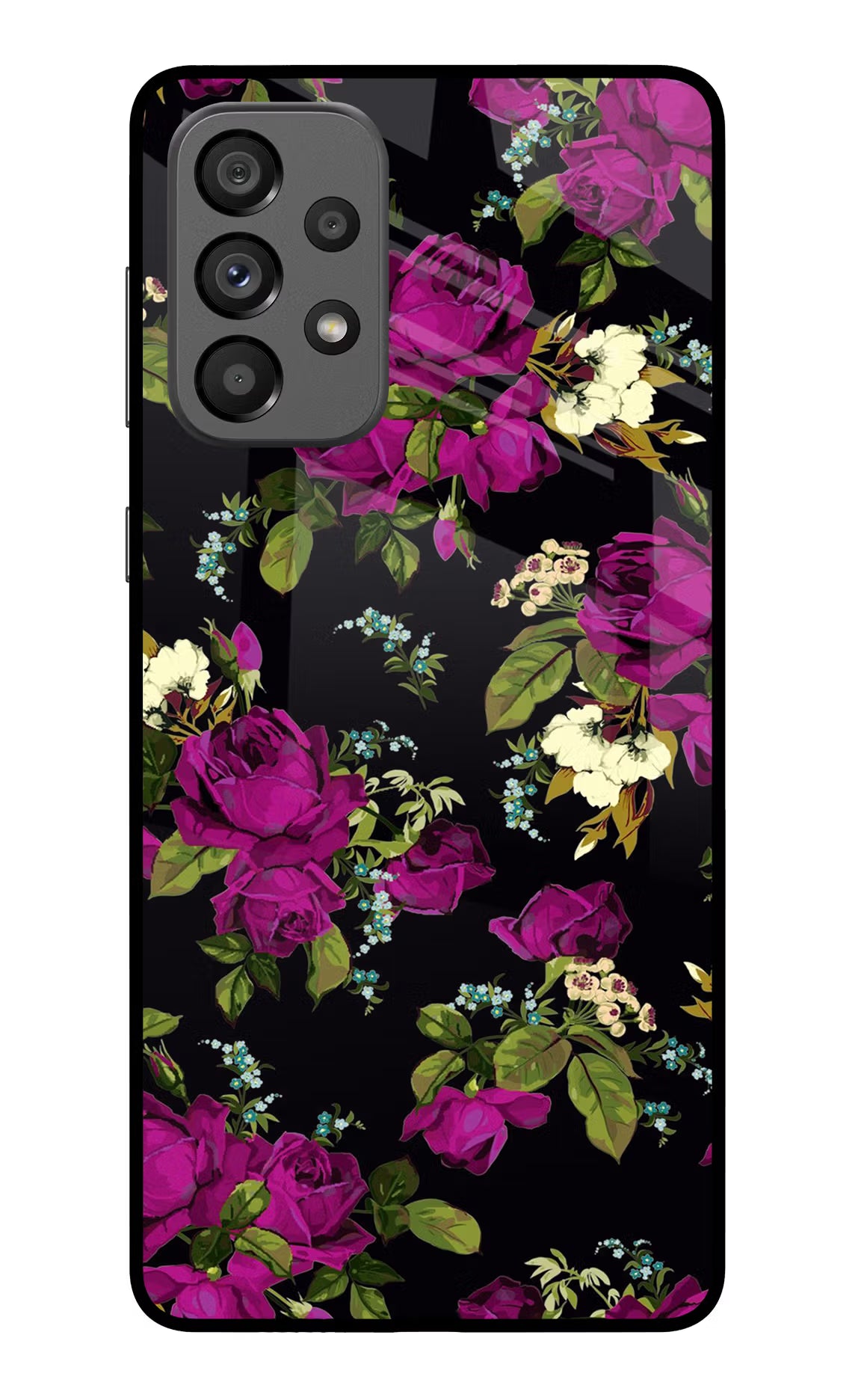 Flowers Samsung A73 5G Glass Case Back Cover by Casekaro