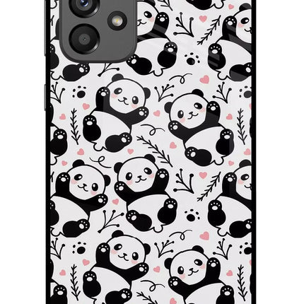 Cute Panda Samsung A73 5G Glass Case Back Cover by Casekaro