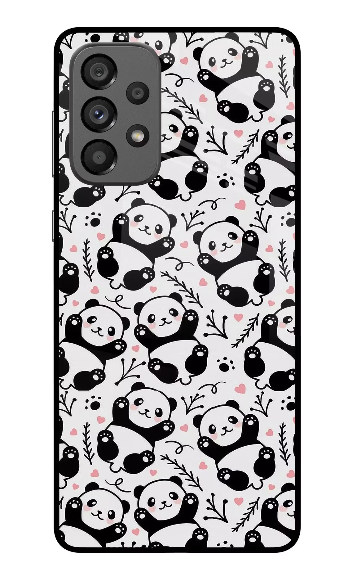 Cute Panda Samsung A73 5G Glass Case Back Cover by Casekaro