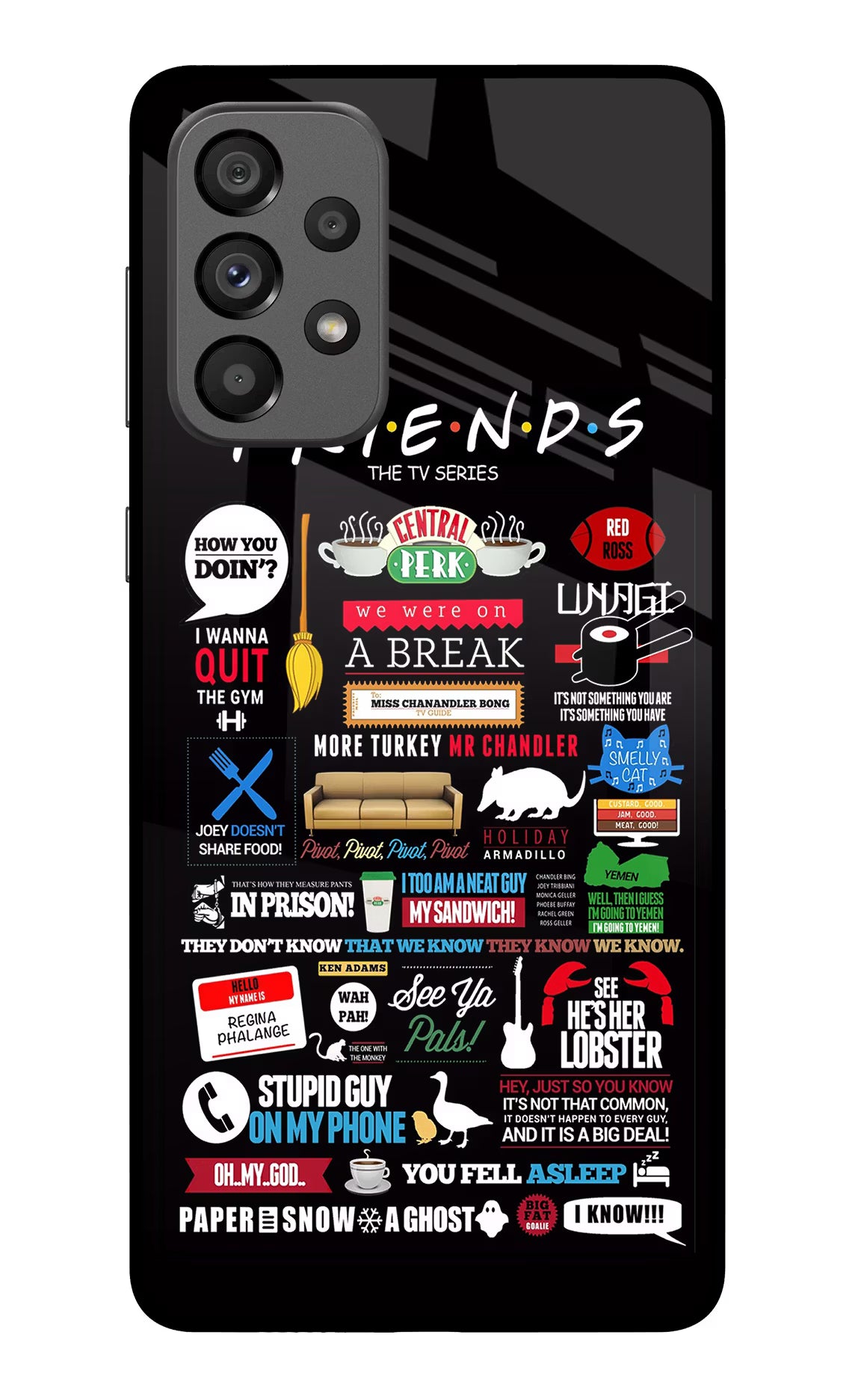 FRIENDS Samsung A73 5G Glass Case Back Cover by Casekaro