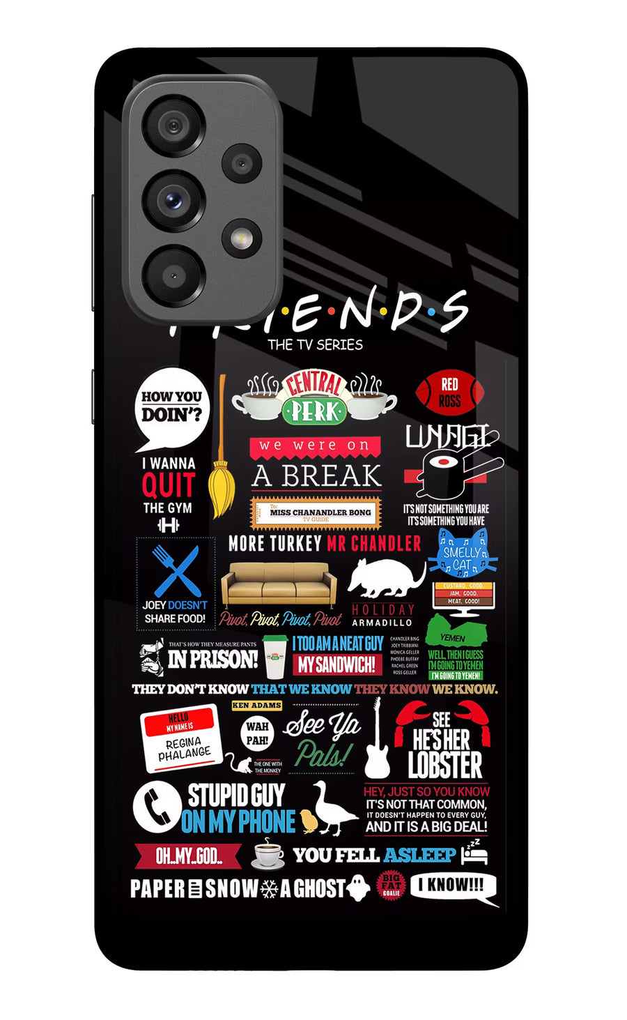FRIENDS Samsung A73 5G Back Cover, Glass case