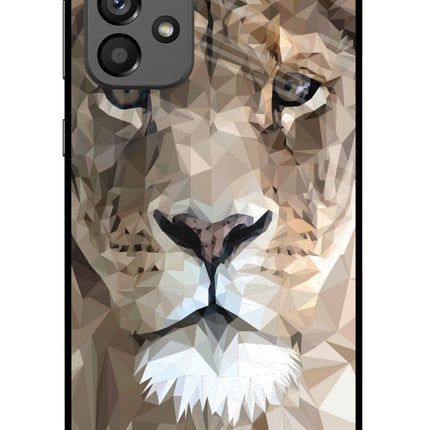 Lion Art Samsung A73 5G Glass Case Back Cover by Casekaro