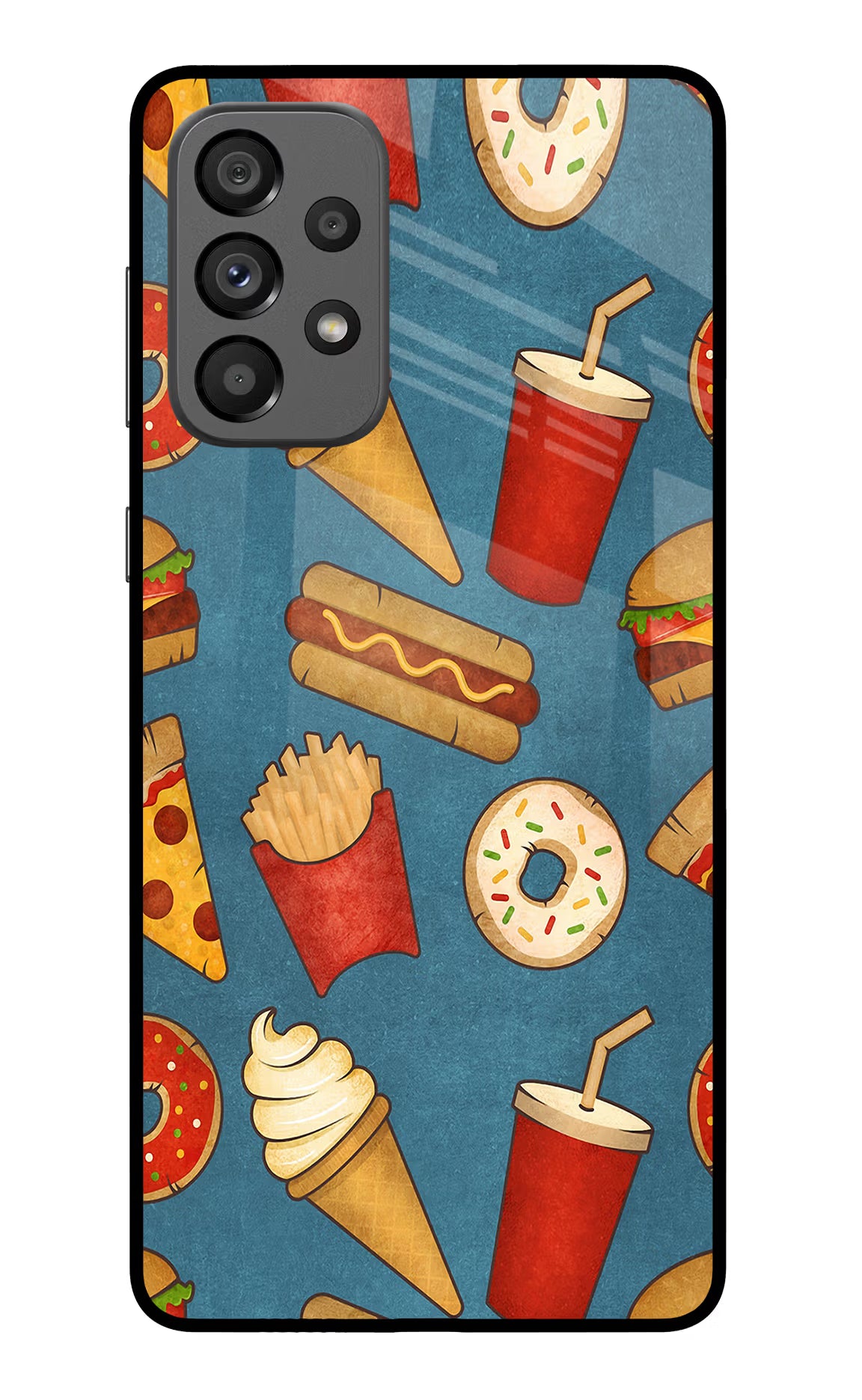 Foodie Samsung A73 5G Glass Case Back Cover by Casekaro