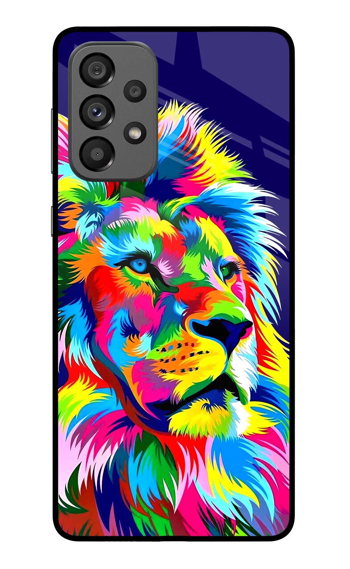 Vector Art Lion Samsung A73 5G Glass Case Back Cover by Casekaro