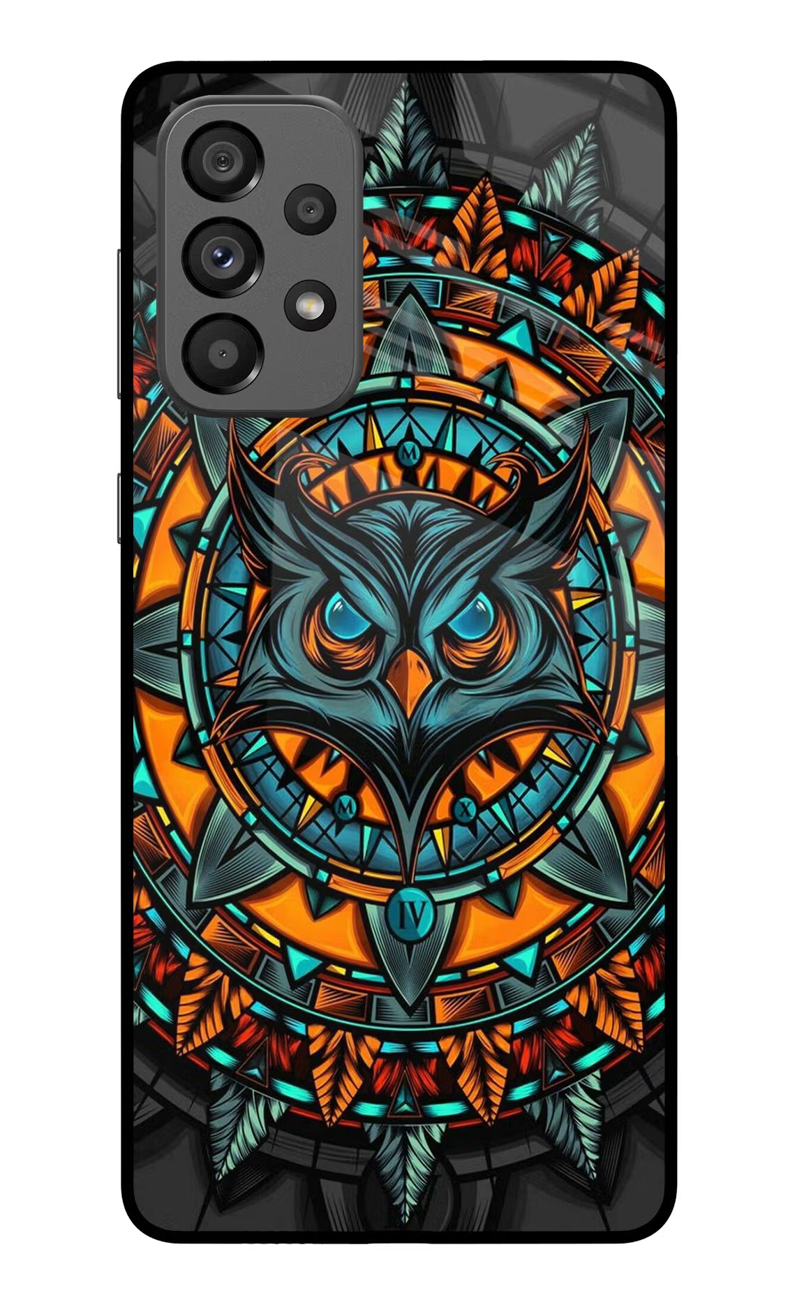 Angry Owl Art Samsung A73 5G Glass Case Back Cover by Casekaro
