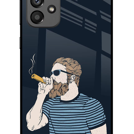 Smoking Samsung A73 5G Glass Case Back Cover by Casekaro