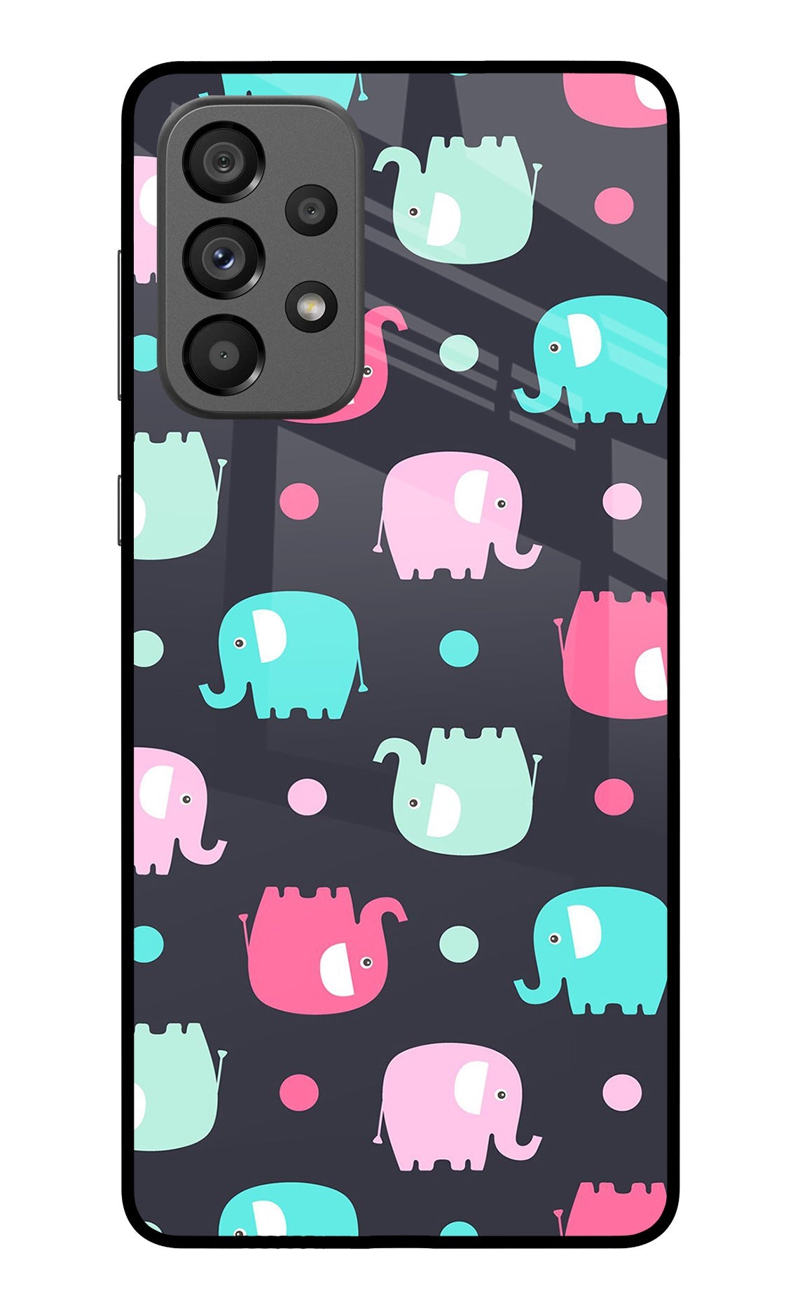 Elephants Samsung A73 5G Glass Case