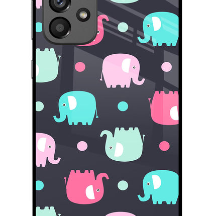 Elephants Samsung A73 5G Glass Case Back Cover by Casekaro