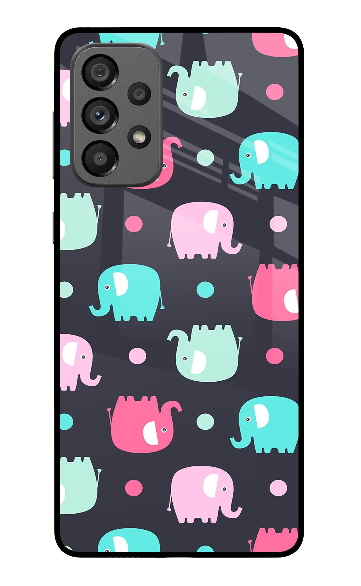 Elephants Samsung A73 5G Glass Case Back Cover by Casekaro