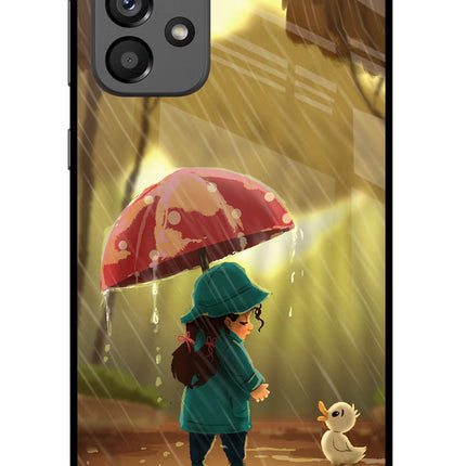 Rainy Day Samsung A73 5G Glass Case Back Cover by Casekaro