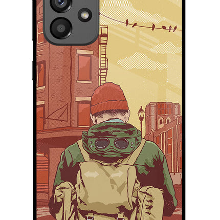 Adventurous Samsung A73 5G Glass Case Back Cover by Casekaro