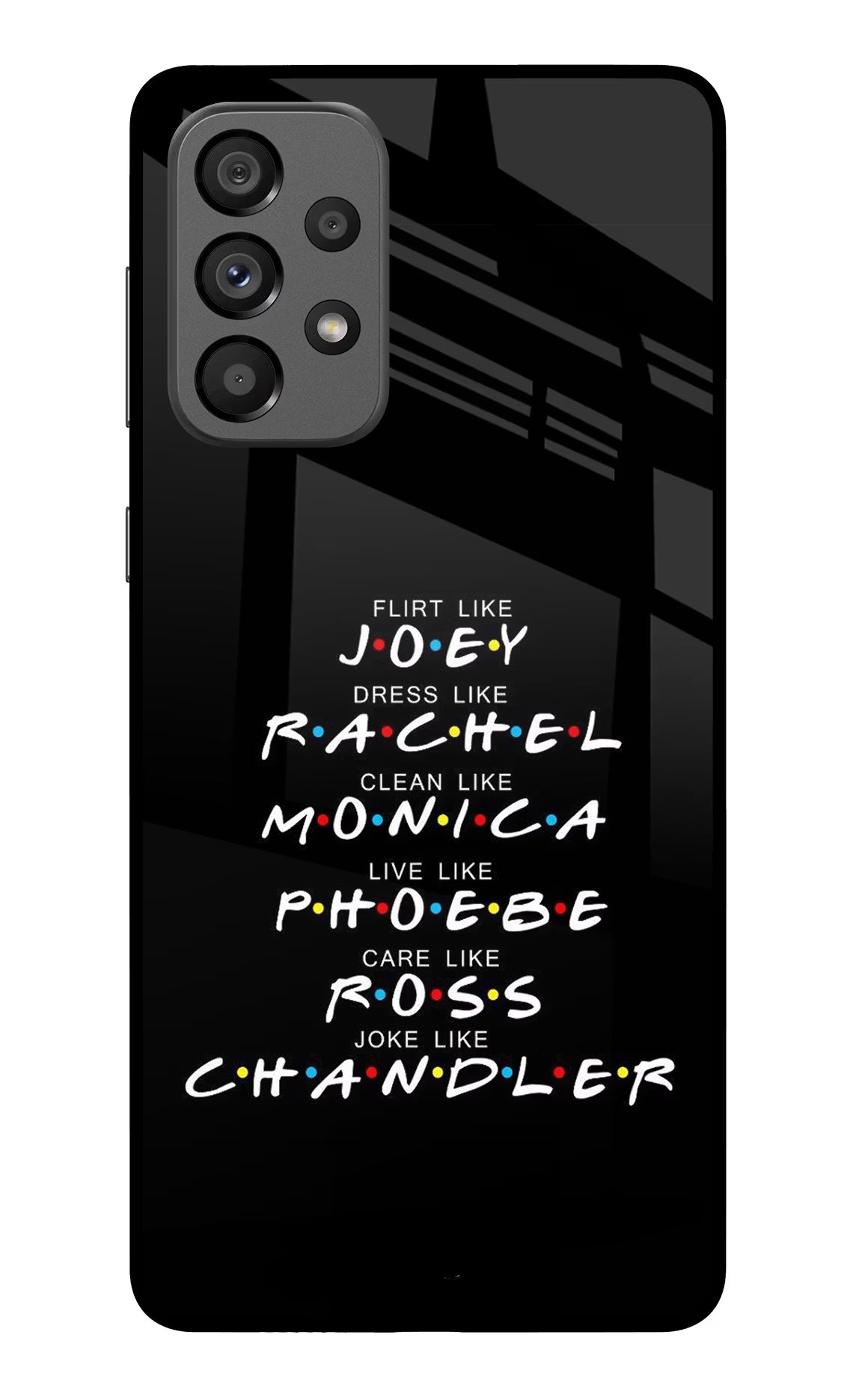 FRIENDS Character Samsung A73 5G Glass Case Back Cover by Casekaro