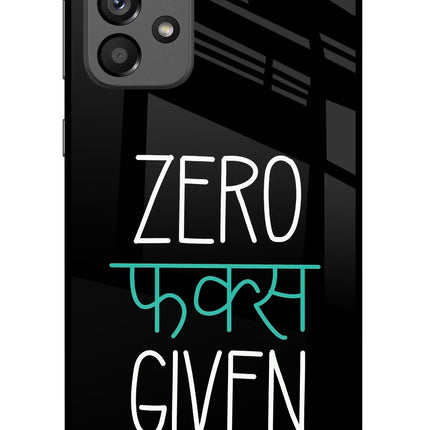 Zero Fucks Given Samsung A73 5G Glass Case Back Cover by Casekaro
