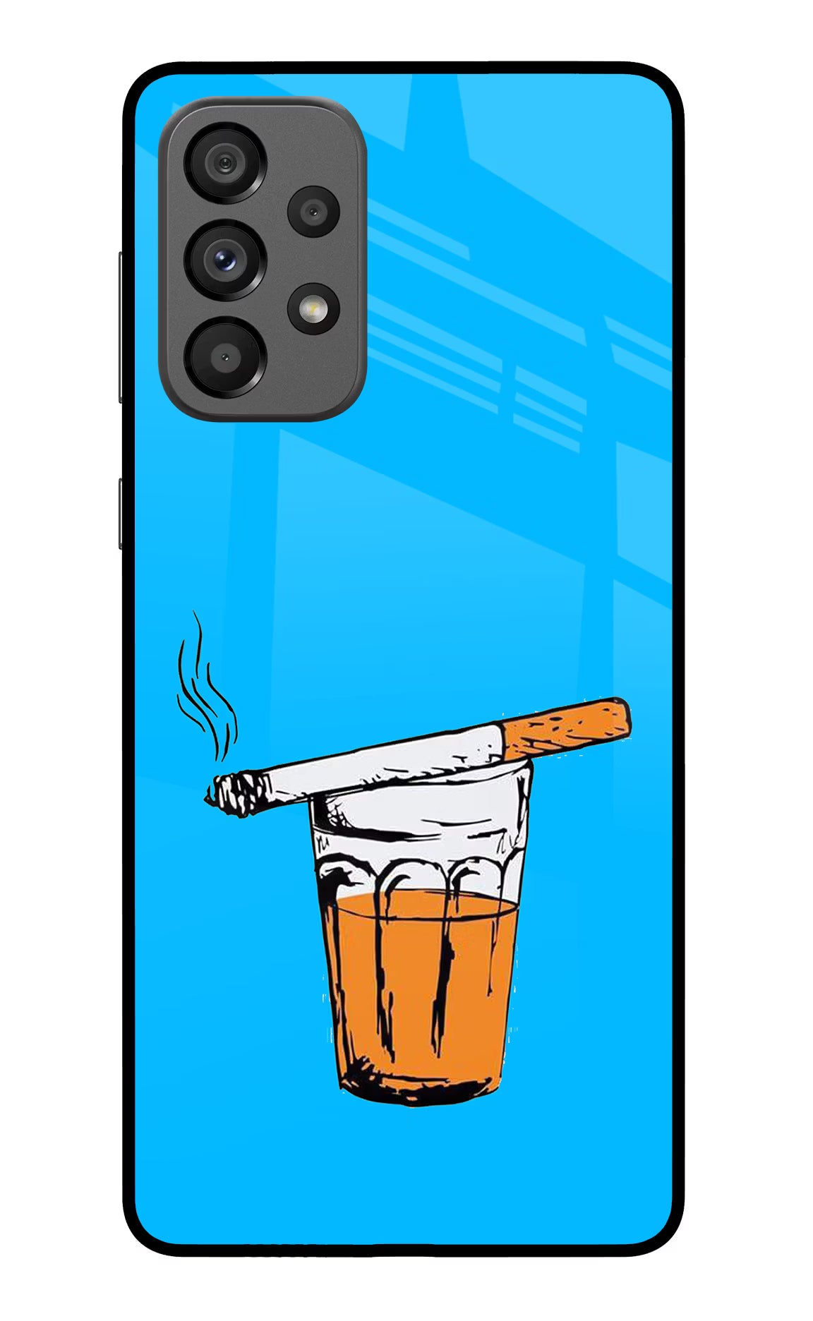 Chai Sutta Samsung A73 5G Glass Case Back Cover by Casekaro