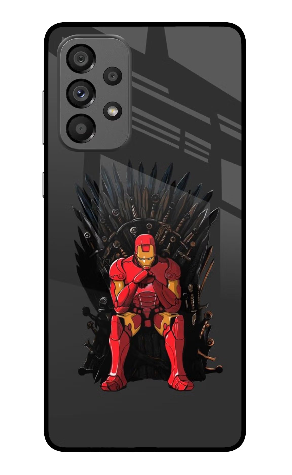 Ironman Throne Samsung A73 5G Glass Case Back Cover by Casekaro
