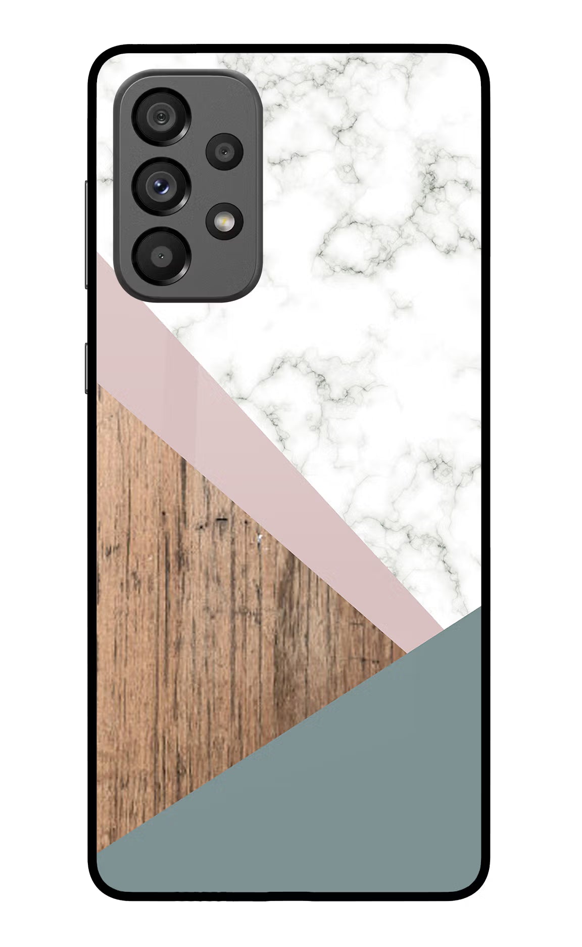 Marble wood Abstract Samsung A73 5G Glass Case Back Cover by Casekaro
