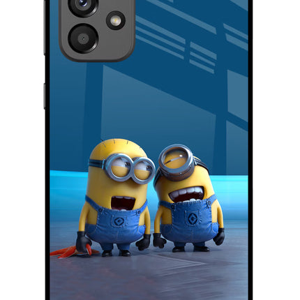 Minion Laughing Samsung A73 5G Glass Case Back Cover by Casekaro