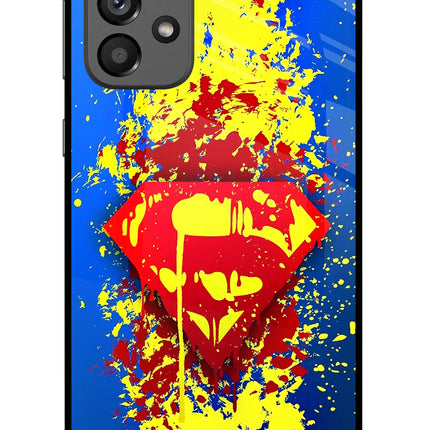 Superman logo Samsung A73 5G Glass Case Back Cover by Casekaro