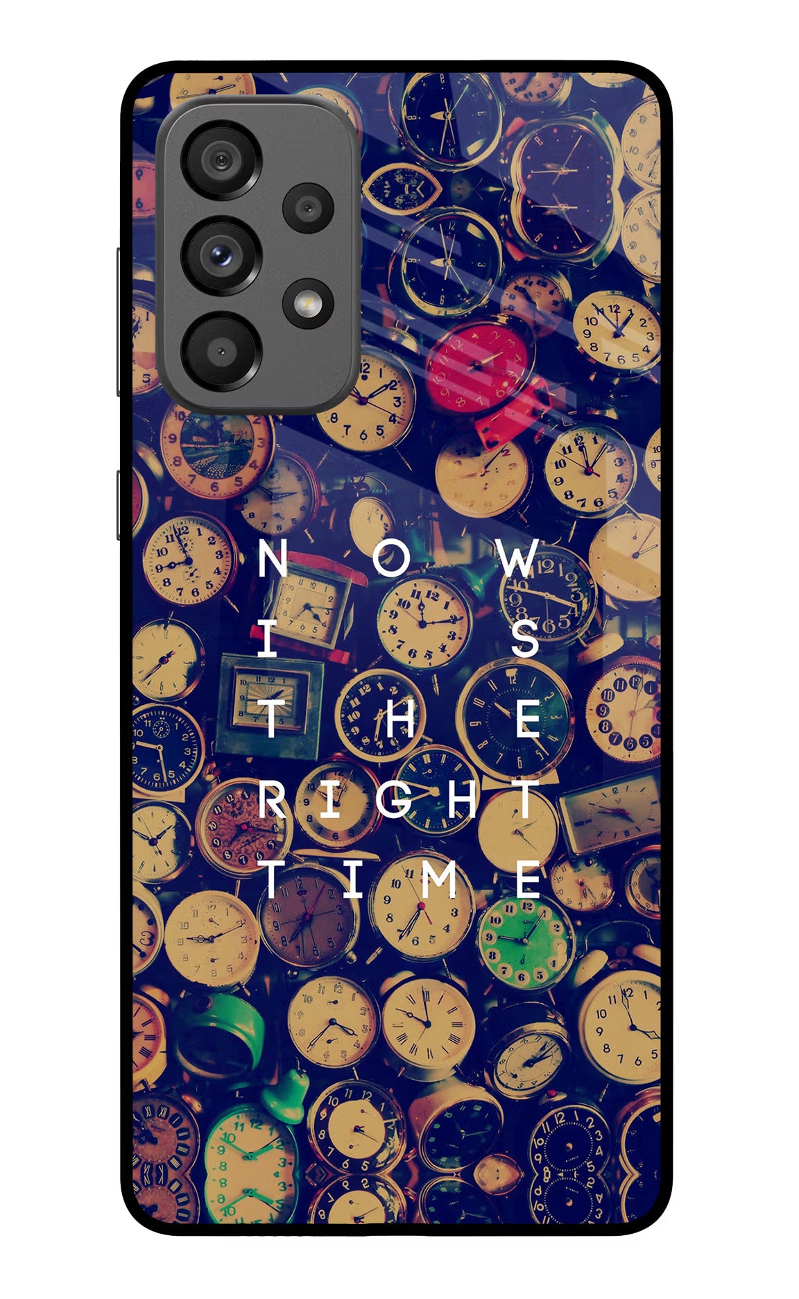 Now is the Right Time Quote Samsung A73 5G Glass Case Back Cover by Casekaro