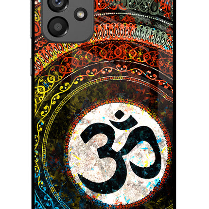 Om Cultural Samsung A73 5G Glass Case Back Cover by Casekaro