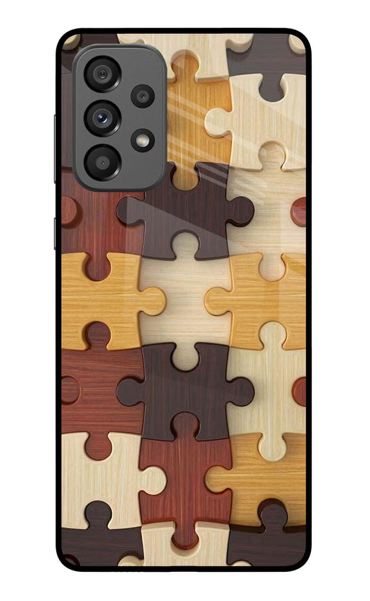 Wooden Puzzle Samsung A73 5G Glass Case