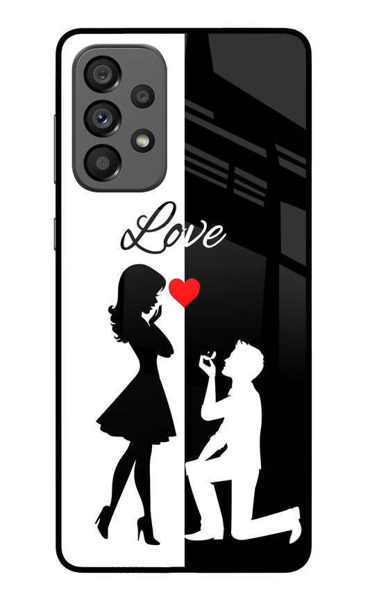 Love Propose Black And White Samsung A73 5G Glass Case