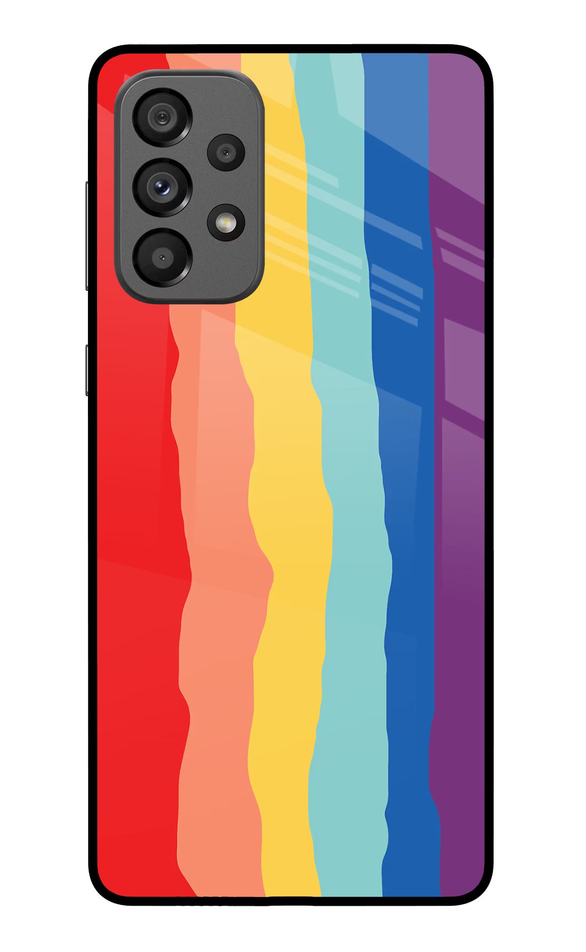 Rainbow Samsung A73 5G Glass Case Back Cover by Casekaro