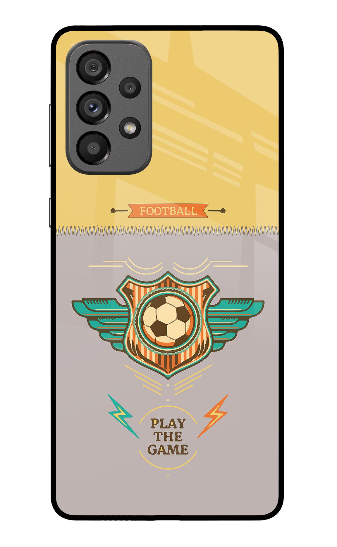 Football Samsung A73 5G Glass Case Back Cover by Casekaro
