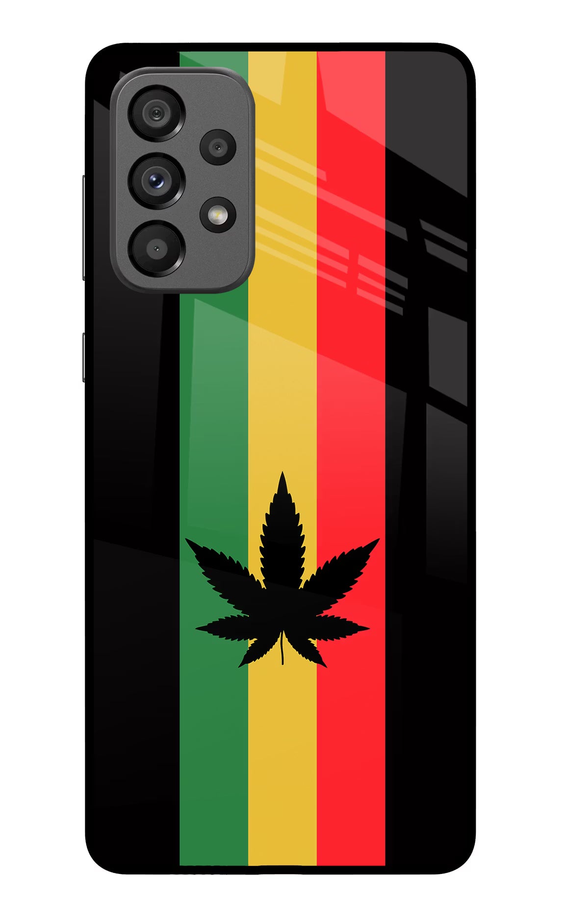 Weed Flag Samsung A73 5G Glass Case Back Cover by Casekaro