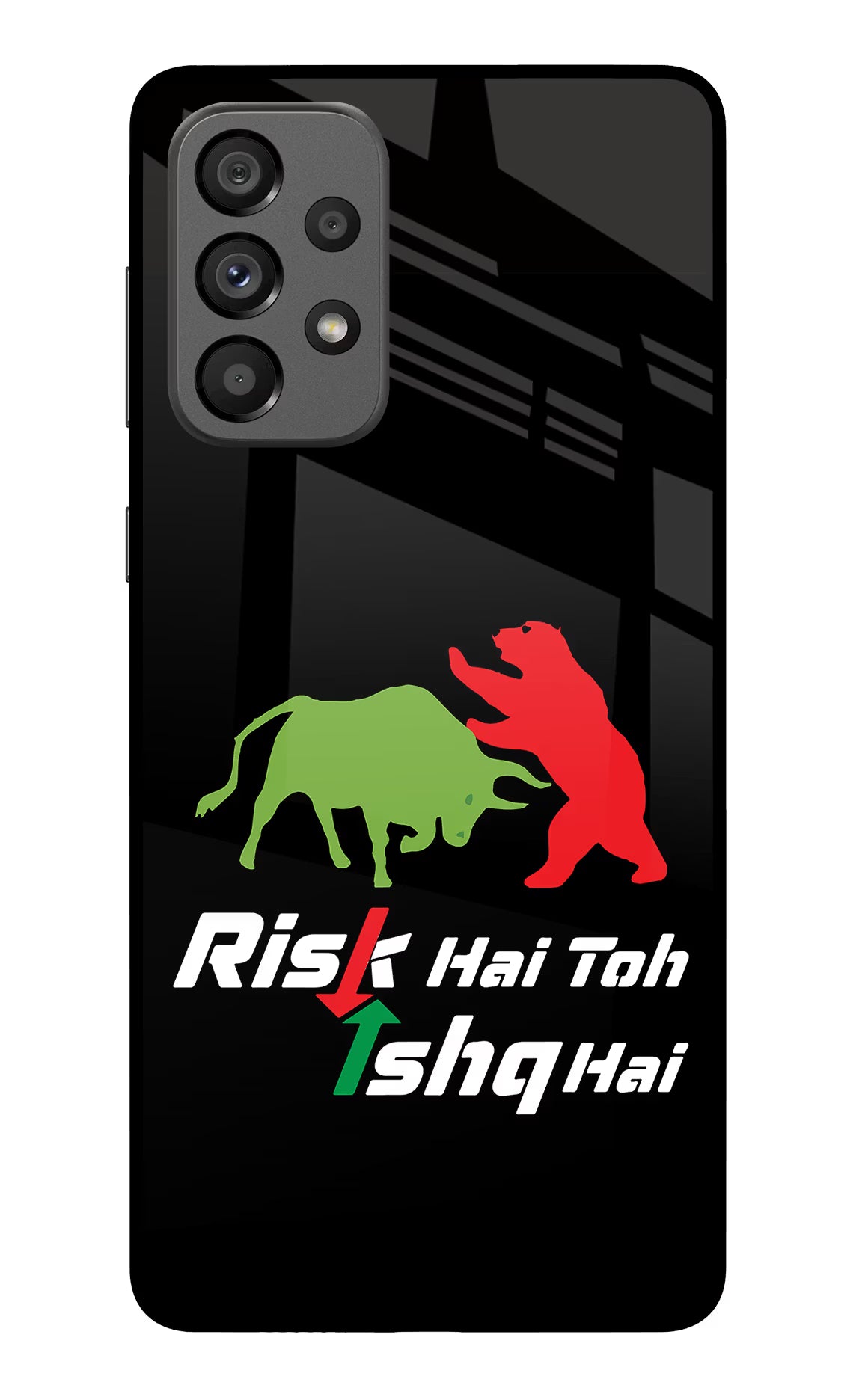 Risk Hai Toh Ishq Hai Samsung A73 5G Glass Case Back Cover by Casekaro