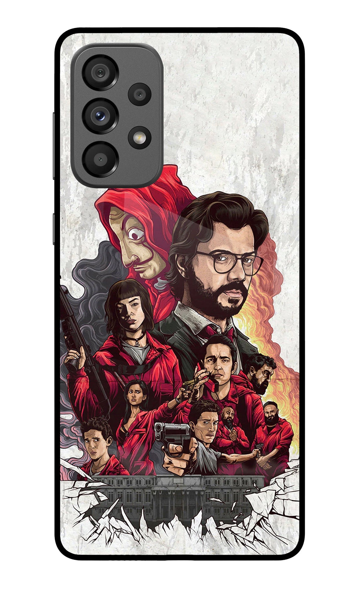 Money Heist Artwork Samsung A73 5G Glass Case