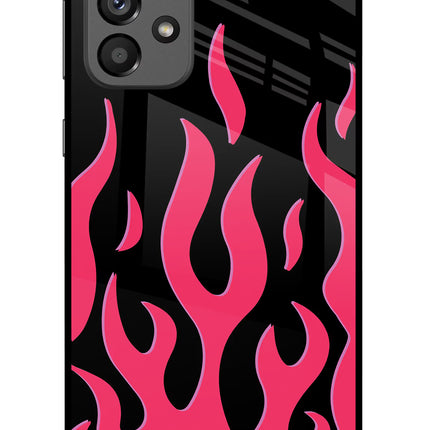 Fire Flames Samsung A73 5G Glass Case Back Cover by Casekaro