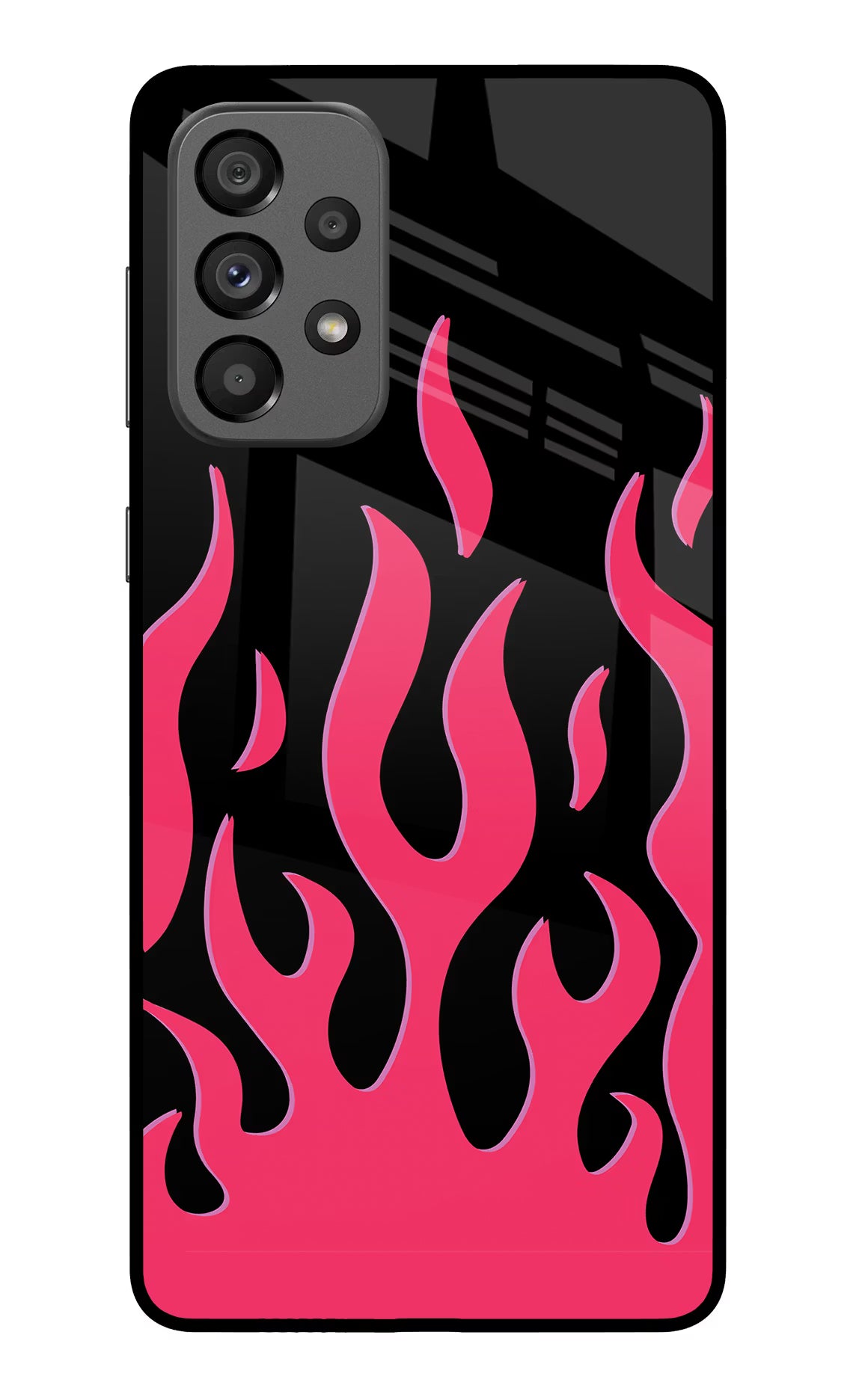 Fire Flames Samsung A73 5G Glass Case Back Cover by Casekaro