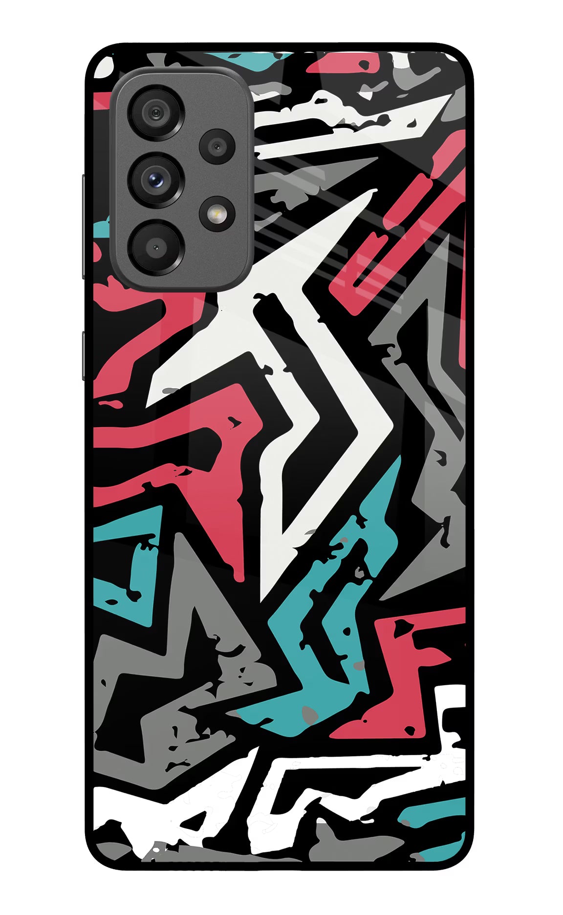 Geometric Graffiti Samsung A73 5G Glass Case Back Cover by Casekaro