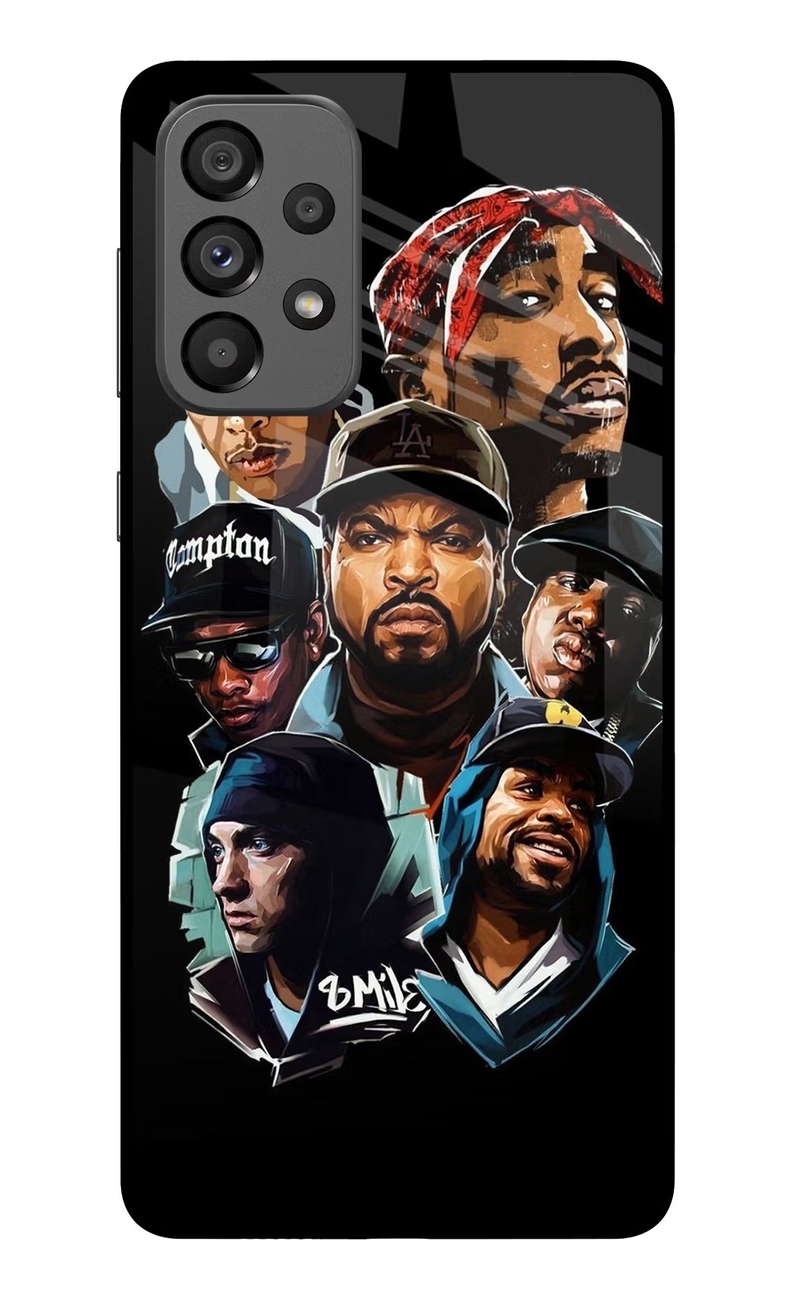 Rappers Samsung A73 5G Glass Case Back Cover by Casekaro