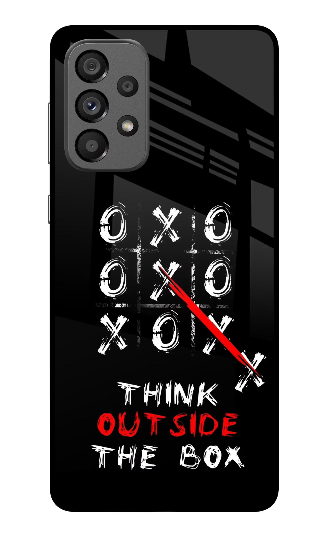 Think out of the BOX Samsung A73 5G Glass Case Back Cover by Casekaro