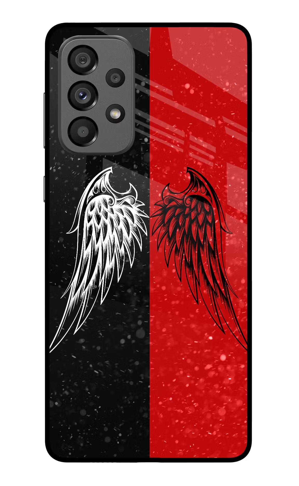 Wings Samsung A73 5G Glass Case Back Cover by Casekaro