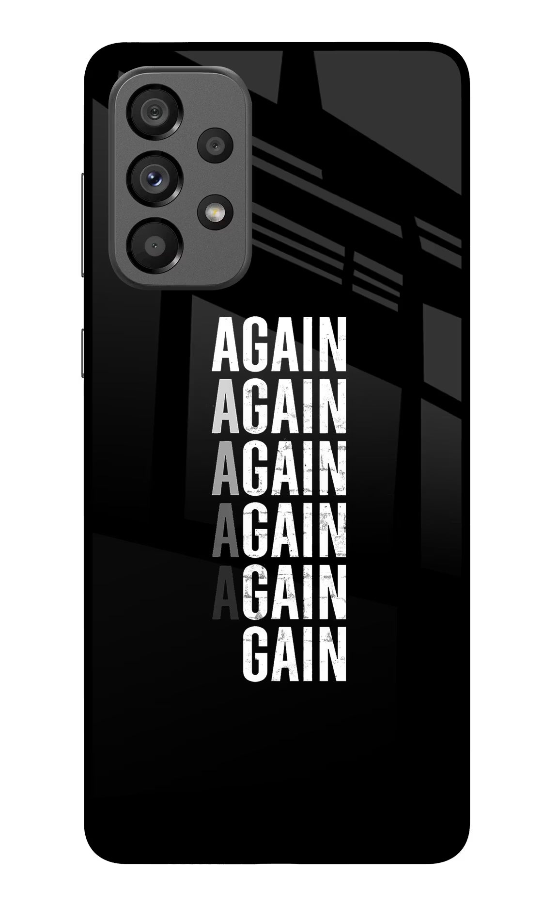 Again Again Gain Samsung A73 5G Glass Case Back Cover by Casekaro