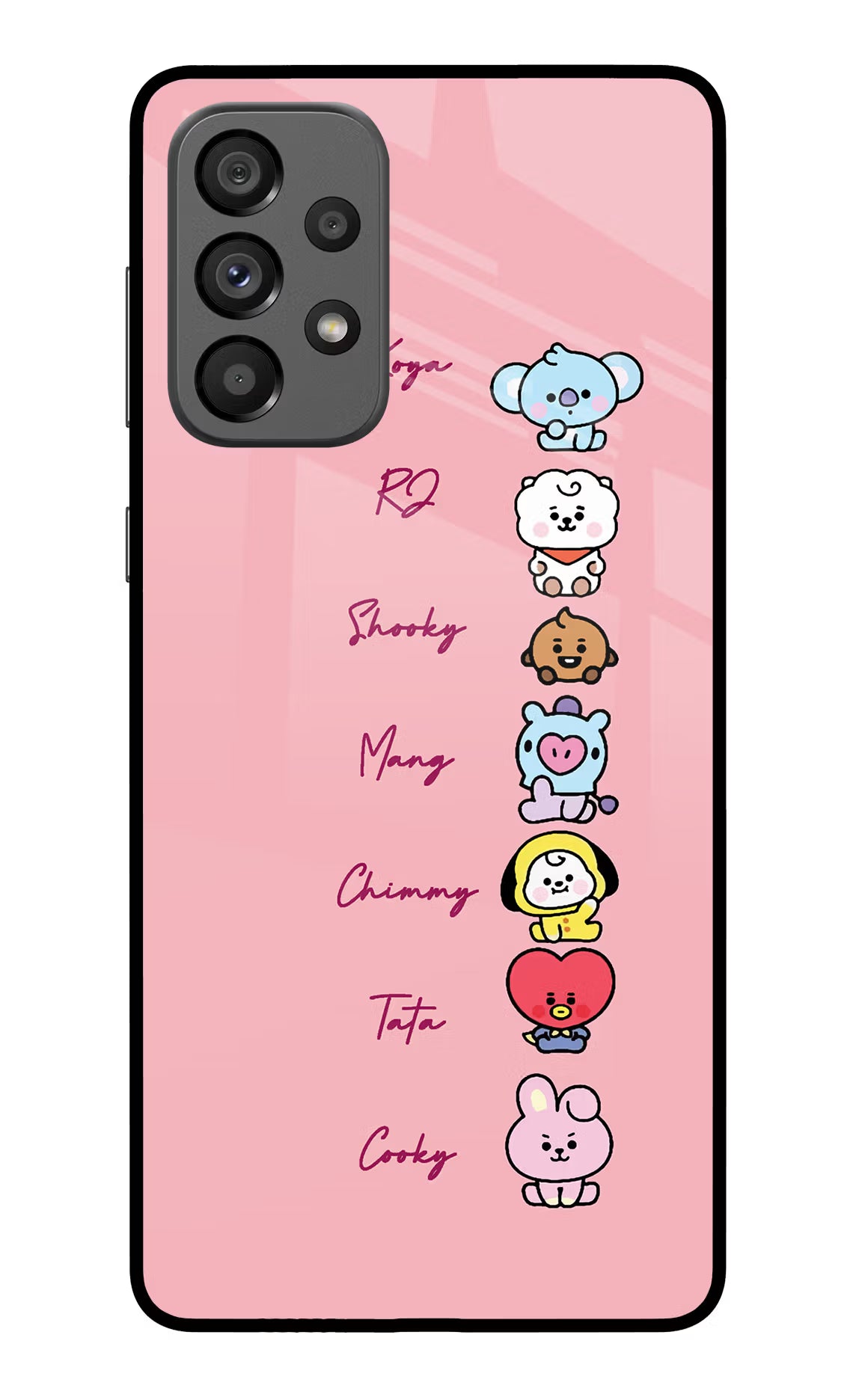BTS names Samsung A73 5G Glass Case Back Cover by Casekaro