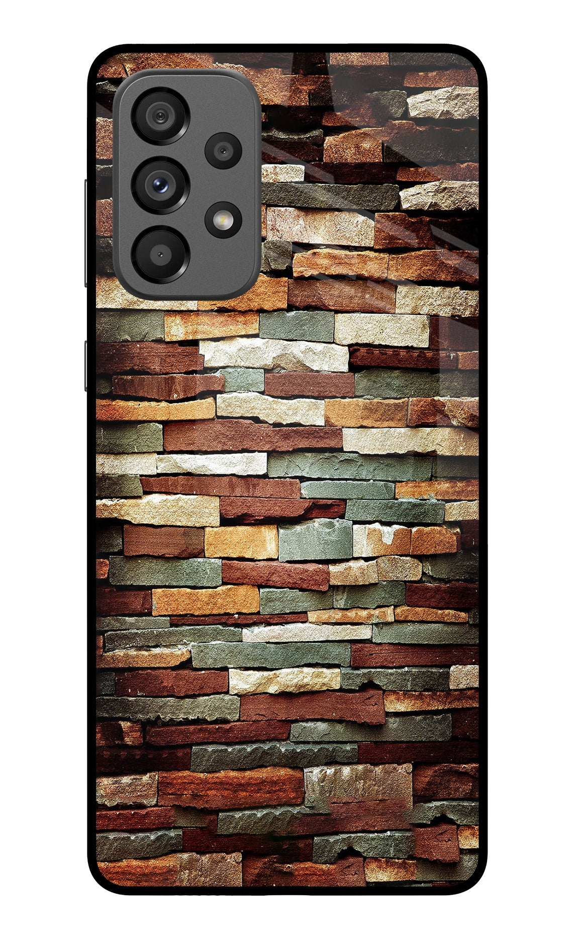 Bricks Pattern Samsung A73 5G Glass Case