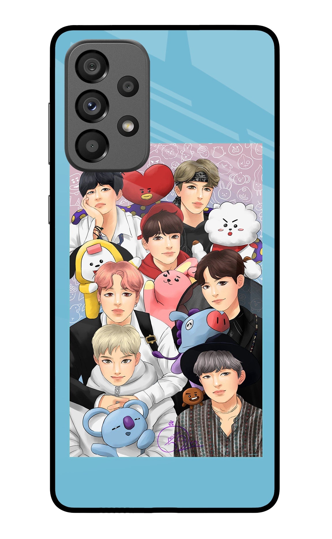 BTS with animals Samsung A73 5G Back Cover