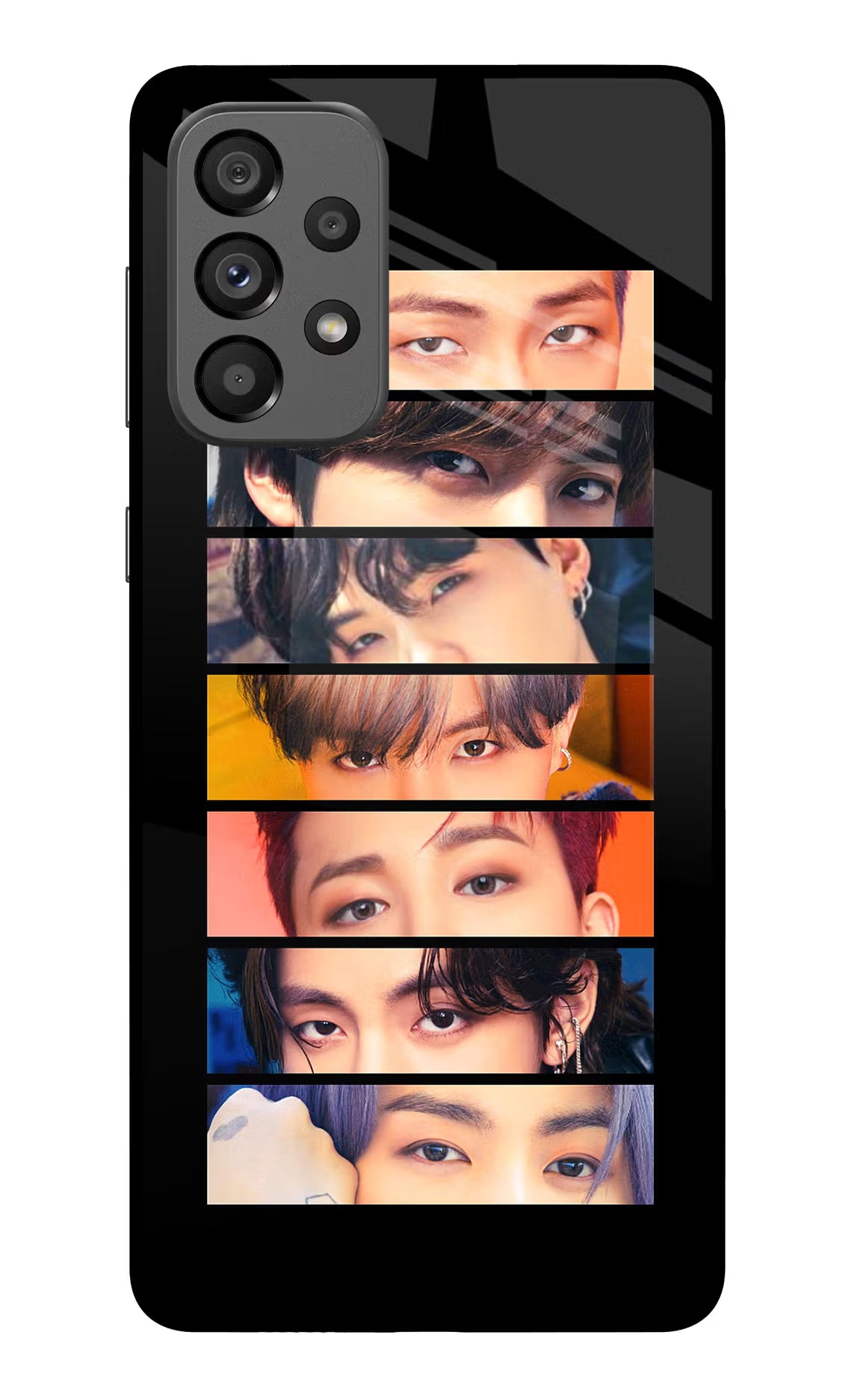 BTS Eyes Samsung A73 5G Glass Case Back Cover by Casekaro